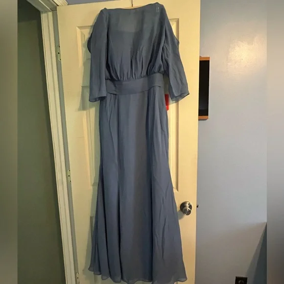 Trumpet/Mermaid Scoop Neck Chiffon Evening Dress - Slate Blue - Picture 1 of 6